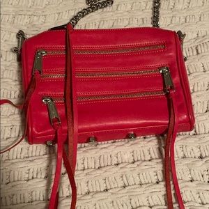 Rebecca Minkoff Red Leather Moto Crossbody